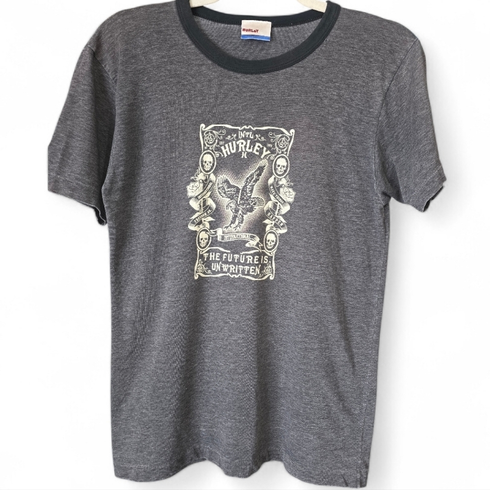 Vintage Hurley "The Future Is Unwritten" Tee Iconic Classic Eagle Medium‎ Skate